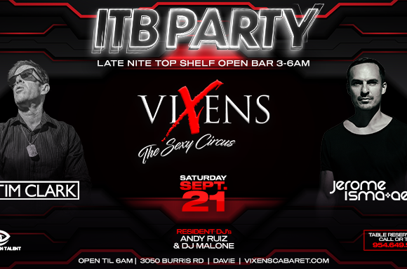 Tim Clark & Jerome – ITB Party – Saturday, Sept 21