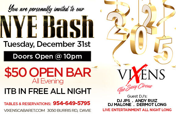 NYE 2025 – $50 Top Shelf Open Bar