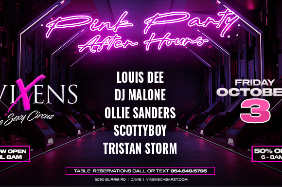 Pink Party After Hours Friday, Oct 3
