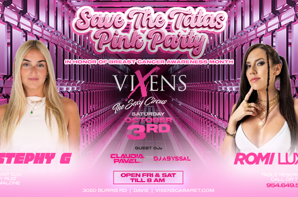 Pink Party – Saturday, Oct 3